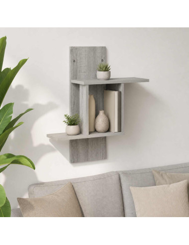 Scaffale da parete Sonoma grigio 59 x 17 x 63 cm