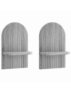 Scaffale da parete 2 pz Sonoma grigio 23 x 13,5 x 37,5 cm 2