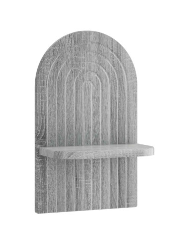 Scaffale da parete 2 pz Sonoma grigio 23 x 13,5 x 37,5 cm
