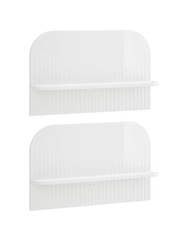 Scaffale da parete 2 pz Bianco Lucido 60 x 13,5 x 37,5 cm