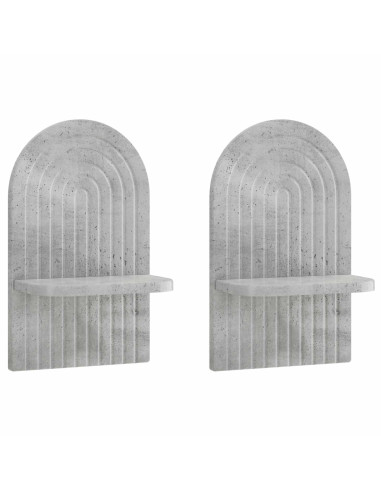 Scaffale da parete 2 pz Grigio Cemento 23 x 13,5 x 37,5 cm
