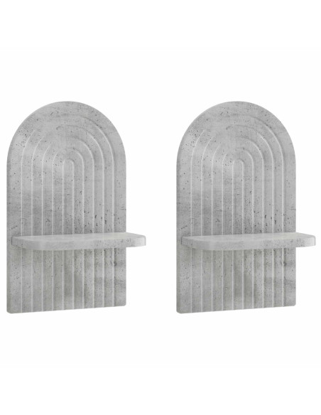 Scaffale da parete 2 pz Grigio Cemento 23 x 13,5 x 37,5 cm
