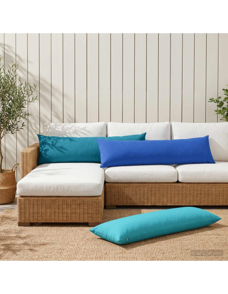 Cuscino con cuscino HEERLEN Turchese 40 x 145 cm Poliestere