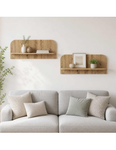 Scaffale da parete 2 pz Rovere Artigianale 102 x 13,5 x 37,5 cm
