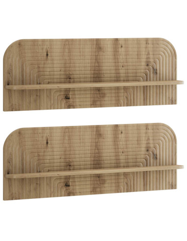 Scaffale da parete 2 pz Rovere Artigianale 102 x 13,5 x 37,5 cm