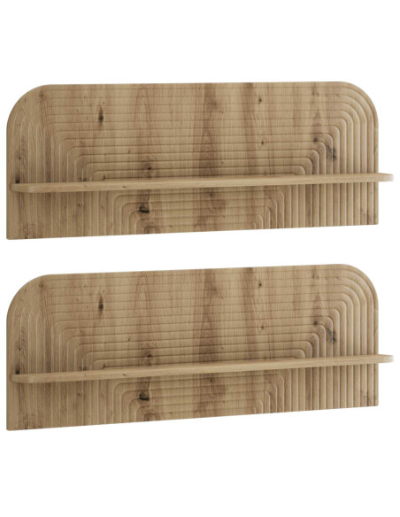Scaffale da parete 2 pz Rovere Artigianale 102 x 13,5 x 37,5 cm