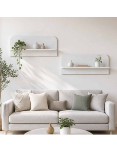 Scaffale da parete 2 pz Bianco 102 x 13.5 x 37.5 cm
