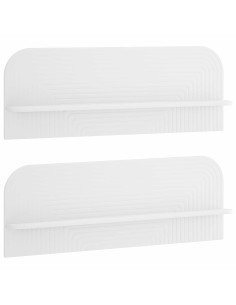 Scaffale da parete 2 pz Bianco 102 x 13.5 x 37.5 cm 2