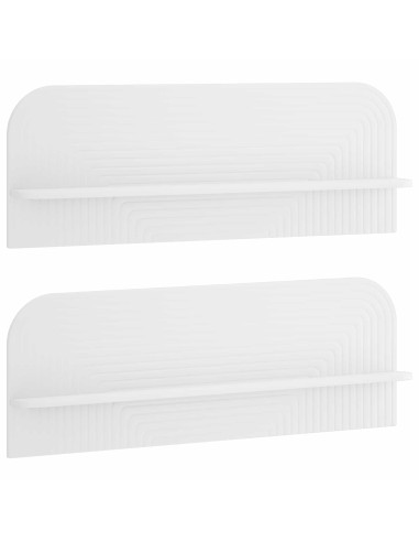 Scaffale da parete 2 pz Bianco 102 x 13.5 x 37.5 cm