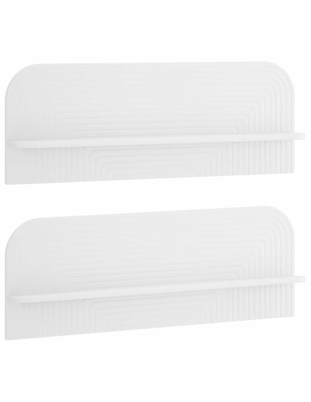 Scaffale da parete 2 pz Bianco 102 x 13.5 x 37.5 cm