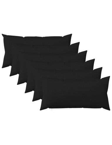Cuscino con cuscino HEERLEN 6 pz Nero Tessuto