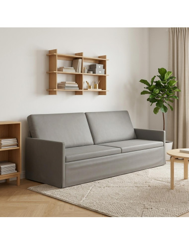 Divano a 3 posti Grigio Chiaro 220 x 81 x 82 cm Velluto (V)