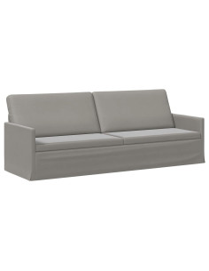 Divano a 3 posti Grigio Chiaro 220 x 81 x 82 cm Velluto (V) 2