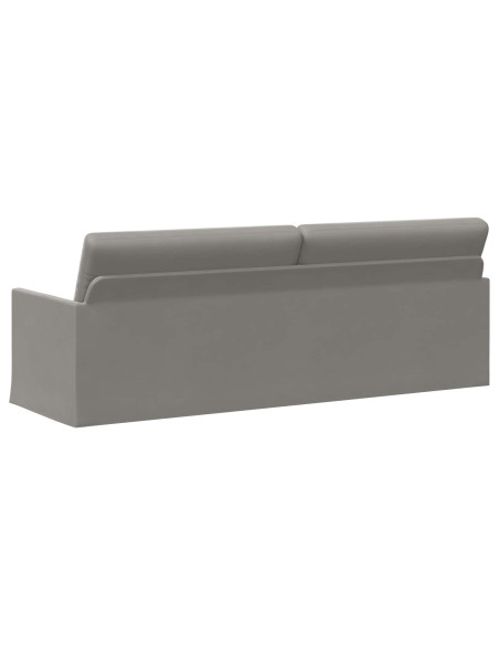 Divano a 3 posti Grigio Chiaro 220 x 81 x 82 cm Velluto (V)