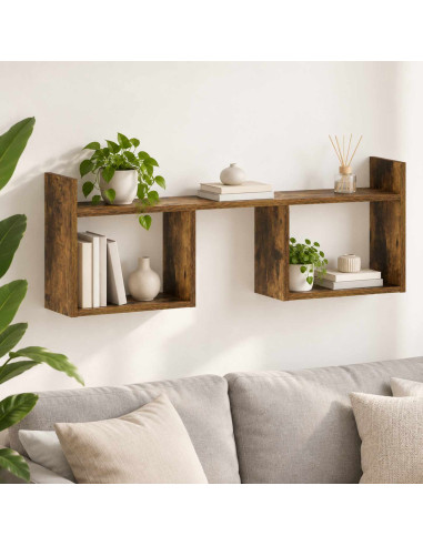 Scaffale da parete Rovere Fumo 90 x 17 x 32 cm