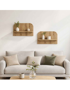 Scaffale da parete 2 pz Rovere Artigianale 60 x 13.5 x 37.5 cm