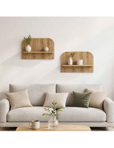 Scaffale da parete 2 pz Rovere Artigianale 60 x 13.5 x 37.5 cm
