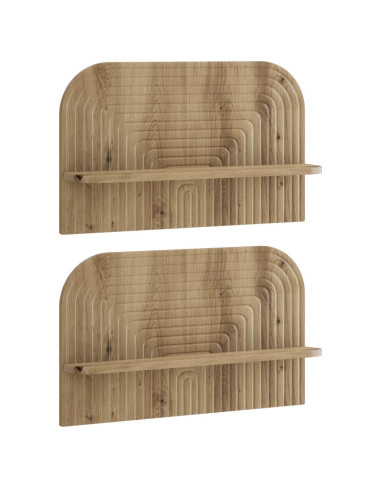 Scaffale da parete 2 pz Rovere Artigianale 60 x 13.5 x 37.5 cm