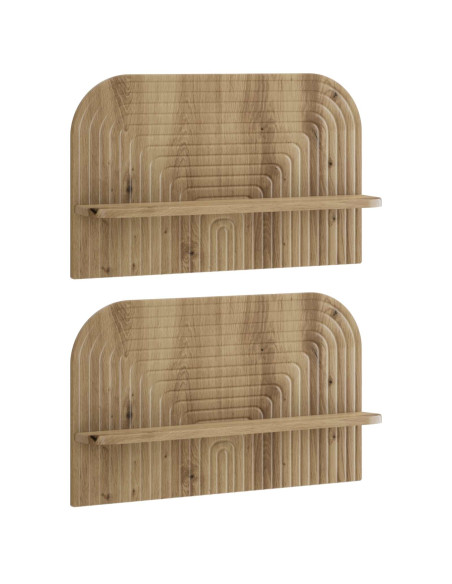 Scaffale da parete 2 pz Rovere Artigianale 60 x 13.5 x 37.5 cm