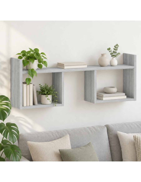 Scaffale da parete Sonoma grigio 90 x 17 x 32 cm