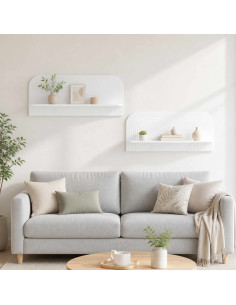 Scaffale da parete 2 pz Bianco Lucido 102 x 13.5 x 37.5 cm