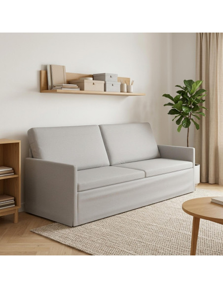 Divano a 3 posti Grigio Nuvola 220 x 81 x 82 cm Tessuto