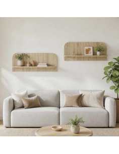 Scaffale da parete 2 pz Rovere Sonoma 102 x 13,5 x 37,5 cm
