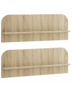 Scaffale da parete 2 pz Rovere Sonoma 102 x 13,5 x 37,5 cm 2