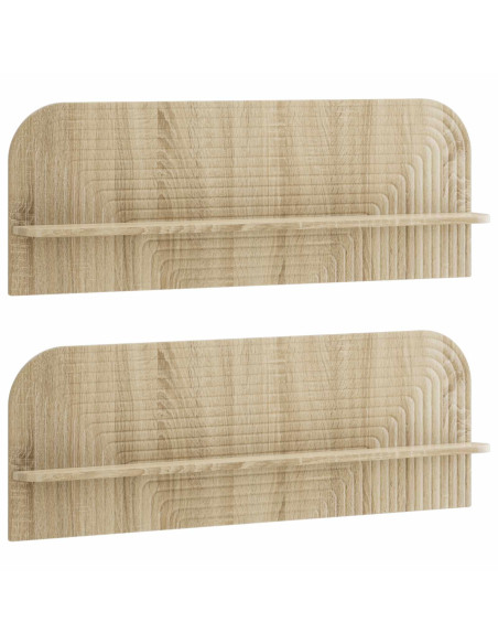 Scaffale da parete 2 pz Rovere Sonoma 102 x 13,5 x 37,5 cm