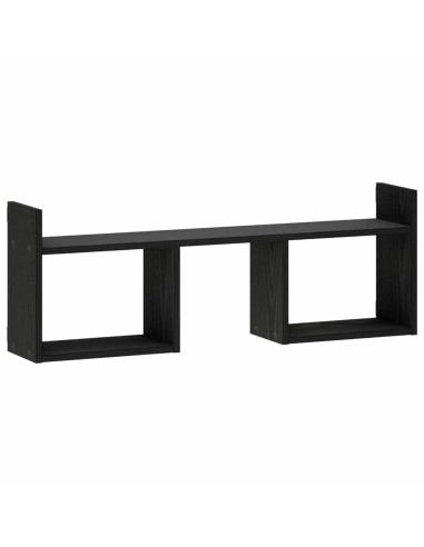 Scaffale da parete Rovere Nero 90 x 17 x 32 cm