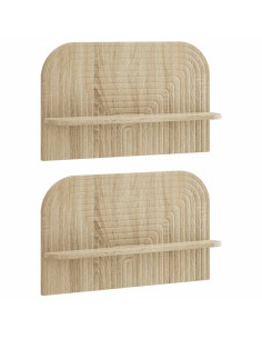 Scaffale da parete 2 pz Rovere Sonoma 60 x 13,5 x 37,5 cm 2