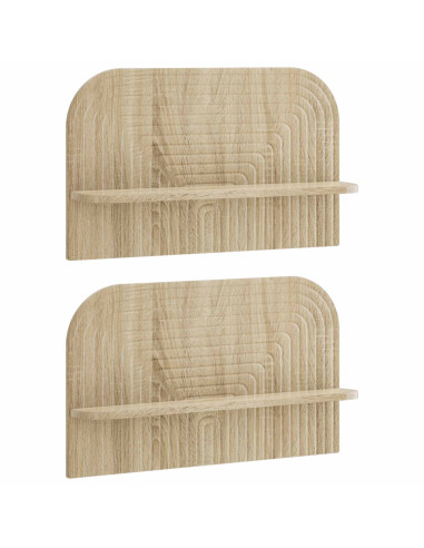 Scaffale da parete 2 pz Rovere Sonoma 60 x 13,5 x 37,5 cm