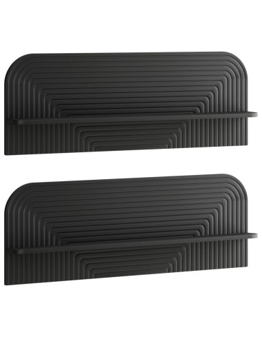 Scaffale da parete 2 pz Nero 102 x 13,5 x 37,5 cm