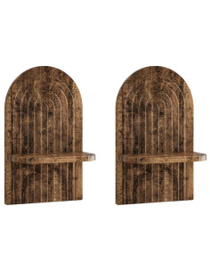 Scaffale da parete 2 pz Legno antico 23 x 13.5 x 37.5 cm 2