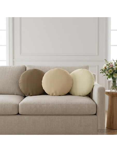 Cuscino con cuscino HEERLEN 6 pz Crema Poliestere