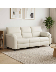 Divano Crema 214 x 85 x 93 cm Velluto