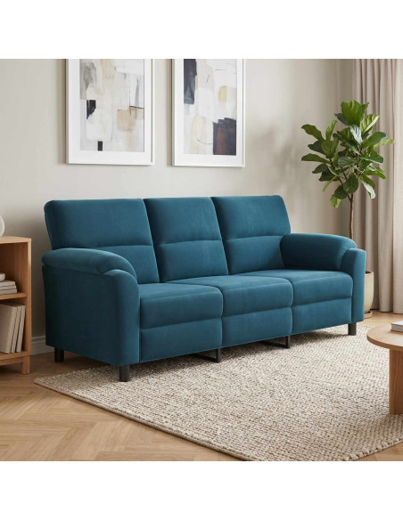 Divano Blu 214 x 85 x 93 cm Velluto