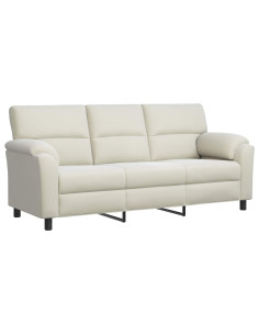Divano Crema 214 x 85 x 93 cm Velluto 2