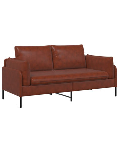 Divano a 2 Posti Marrone Lucido 188 x 81 x 89 cm Similpelle 2