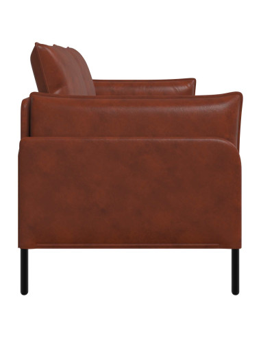 Divano a 2 Posti Marrone Lucido 188 x 81 x 89 cm Similpelle