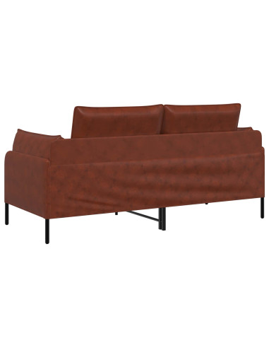 Divano a 2 Posti Marrone Lucido 188 x 81 x 89 cm Similpelle