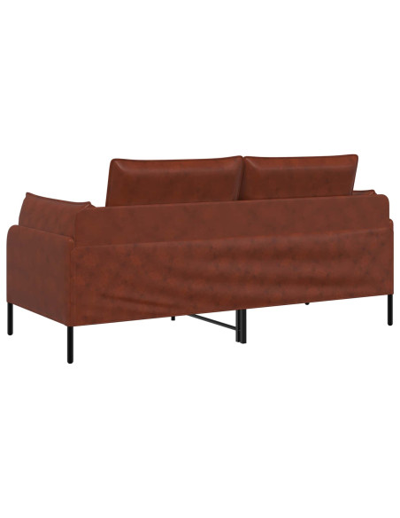 Divano a 2 Posti Marrone Lucido 188 x 81 x 89 cm Similpelle
