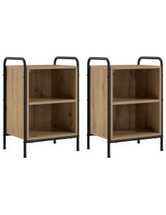 Armadio da Notte 2 pz Rovere Artigianale 40 x 30 x 60 cm 2