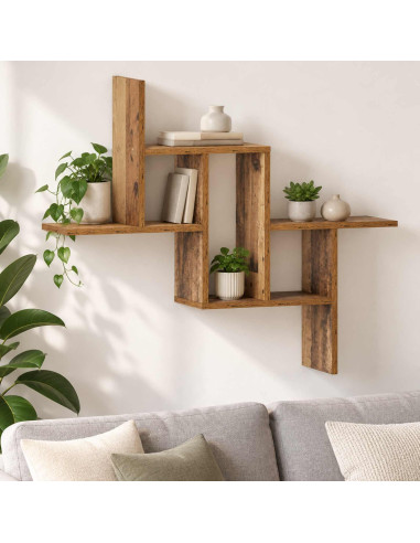 Scaffale da parete Legno antico 87 x 17 x 75 cm