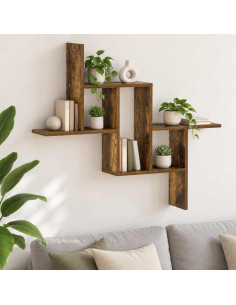 Scaffale da parete Rovere Fumo 87 x 17 x 75 cm