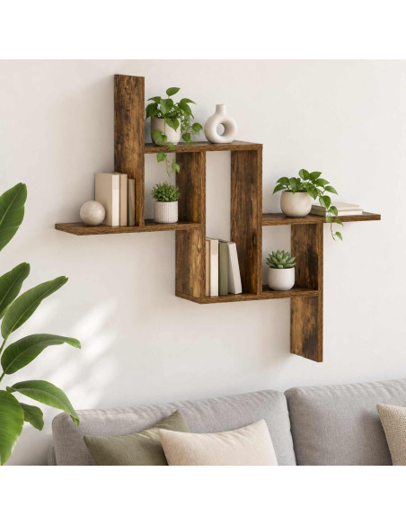 Scaffale da parete Rovere Fumo 87 x 17 x 75 cm