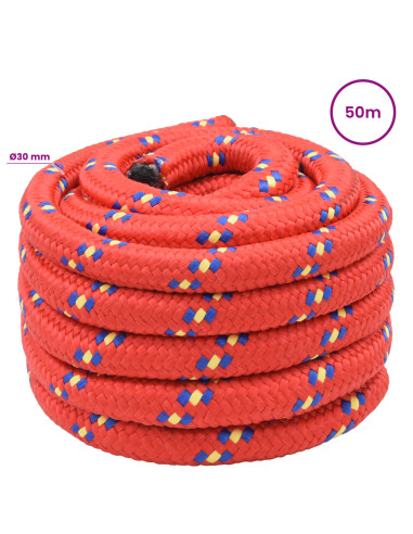 Corda multiuso 30 mm 50 m Rosso PP 5400 kg Carico massimo