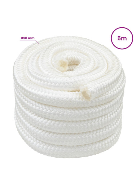 Corda multiuso 50 mm 5 m Bianco PP 15000 kg Carico massimo