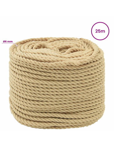 Corda multiuso 6 mm 25 m Naturale PP 240 kg Carico massimo