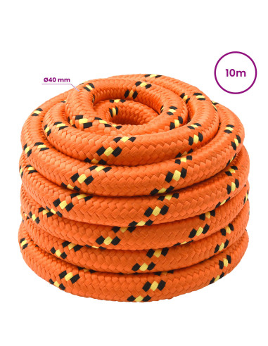 Corda multiuso 40 mm 10 m Arancione PP 9600 kg Carico massimo